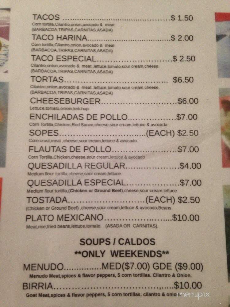 Taqueria la Autentica Michoacana - Toledo, OH menu_pic