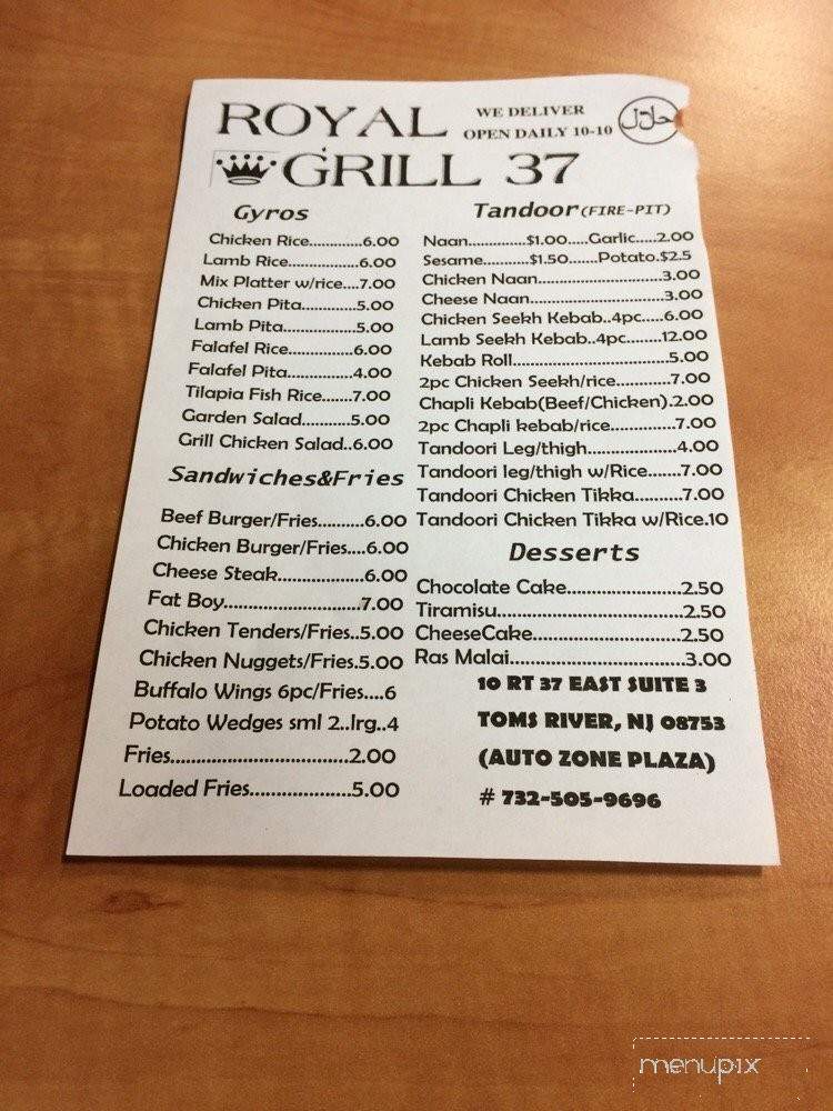 Royal Grill 37 - Toms River, NJ menu_pic