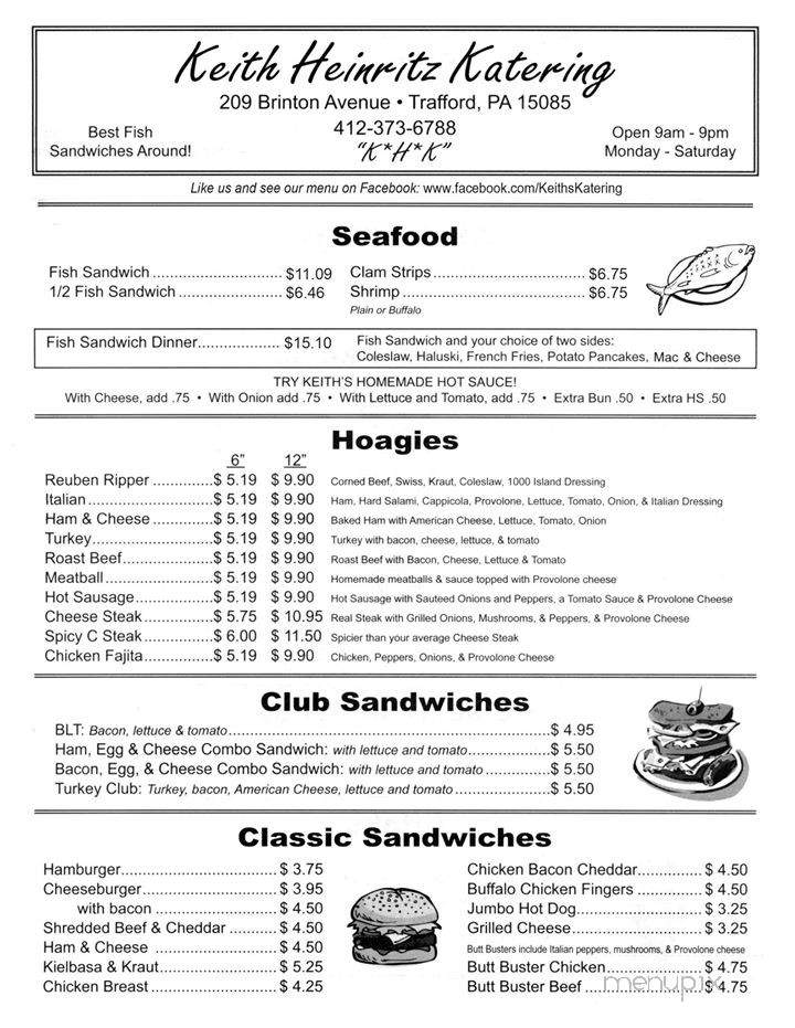 Keith Heinritz Katering - Trafford, PA menu_pic