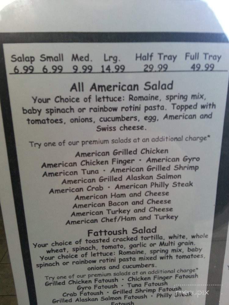 Toma's Salad Shop - Troy, MI menu_pic
