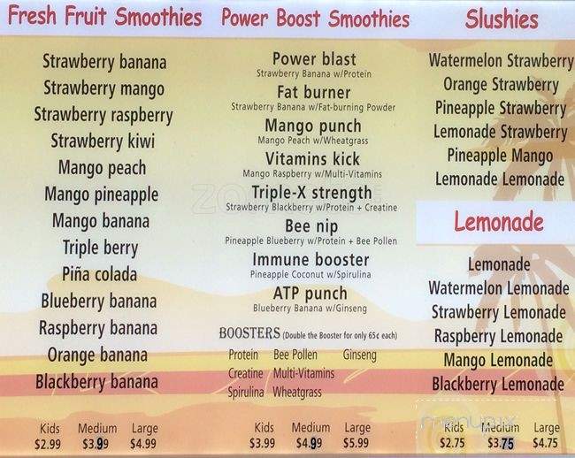 Boba Smoothies - Tukwila, WA menu_pic