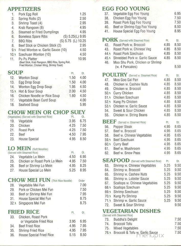 Shang Hai Restaurant - Umatilla, FL menu_pic