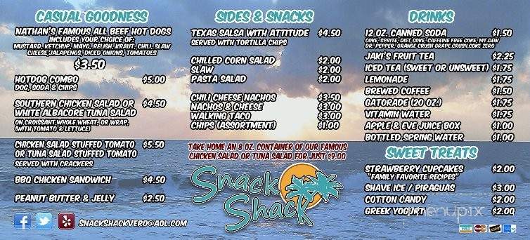 Snack Shack - Vero Beach, FL menu_pic
