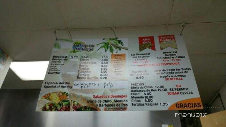 Tacos Malaque - Visalia, CA menu_pic