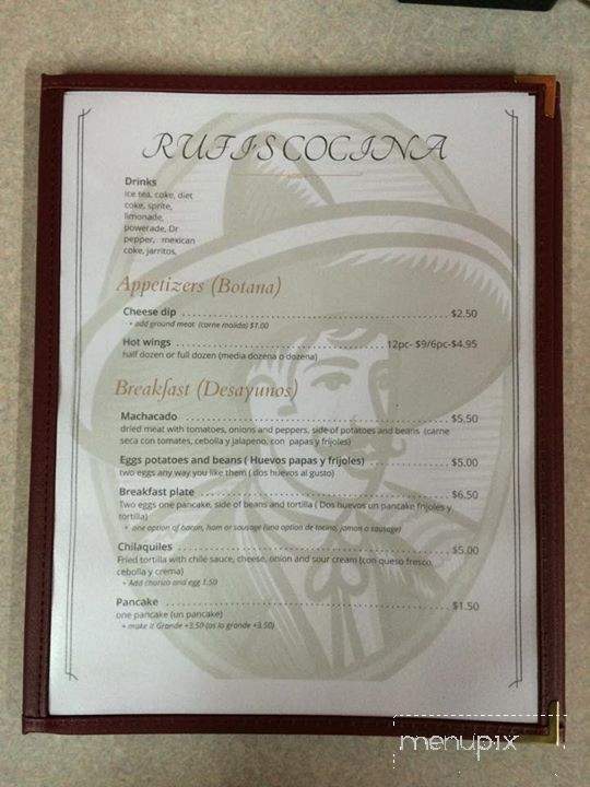 Rufi's Cocina - Waco, TX menu_pic