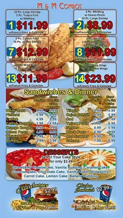 M and M Fish and Chicken Carryout - Warren, MI menu_pic