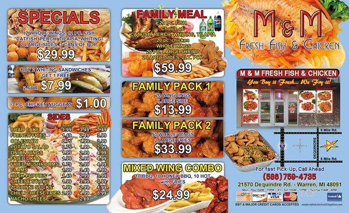 M and M Fish and Chicken Carryout - Warren, MI menu_pic