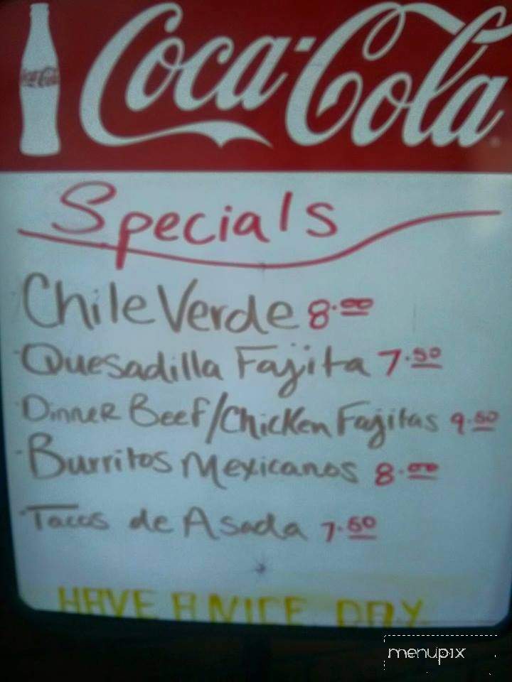 El Charrito Mexican Restaurant - Washington, NC menu_pic