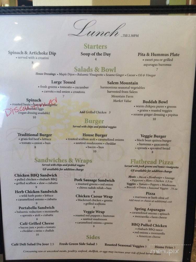 Mustard Seed Cafe - Waymart, PA menu_pic