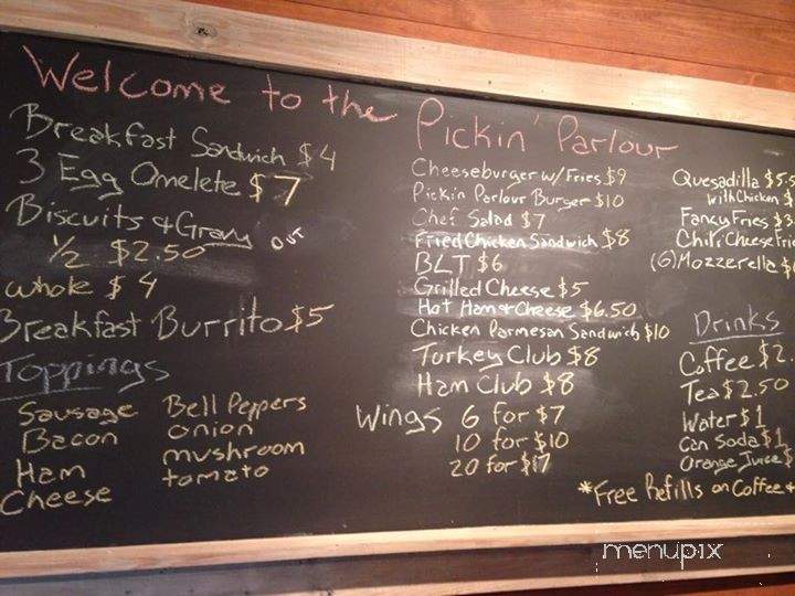 Pickin Parlour Cafe and Sound Shoppe - Weirsdale, FL menu_pic