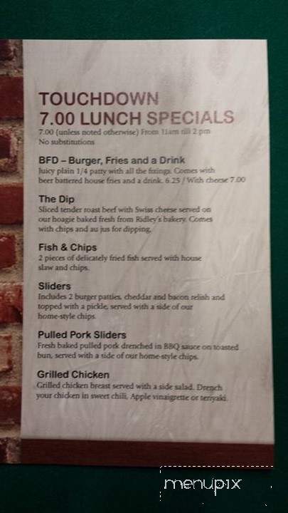 Legends on Main Pub n Grill - Weiser, ID menu_pic
