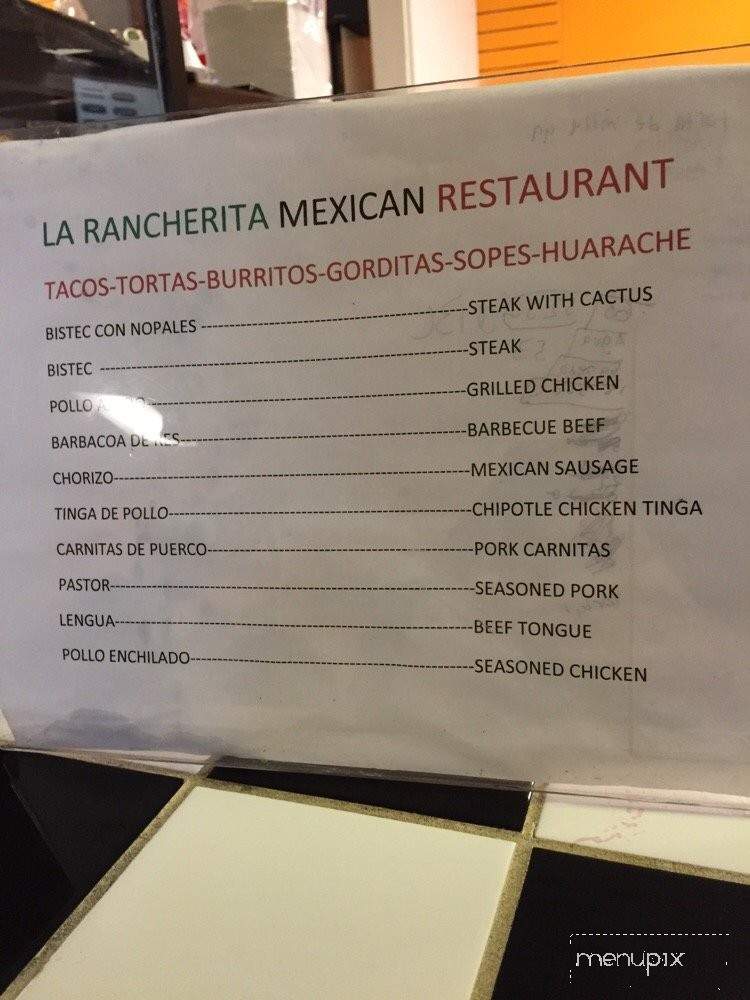 La Rancherita - West Chester, PA menu_pic