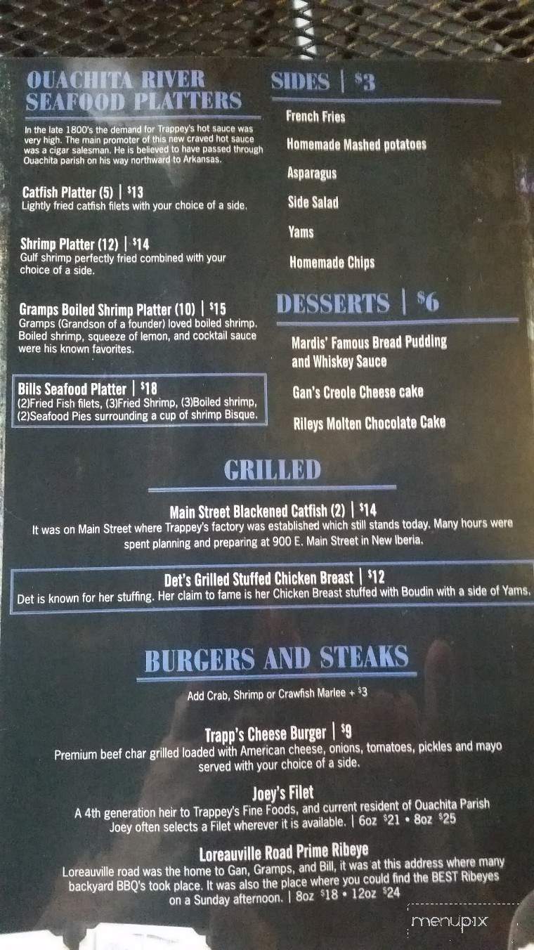 Trapp's - West Monroe, LA menu_pic
