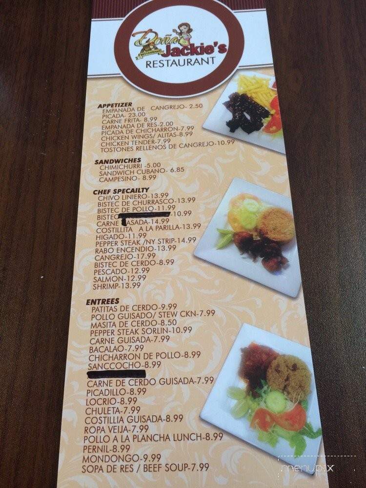 Dona Jackie's Restaurante - West Palm Beach, FL menu_pic