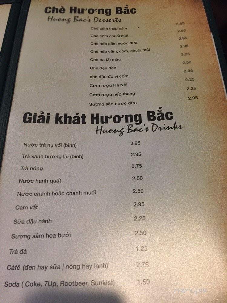 Huong Bac - Westminster, CA menu_pic