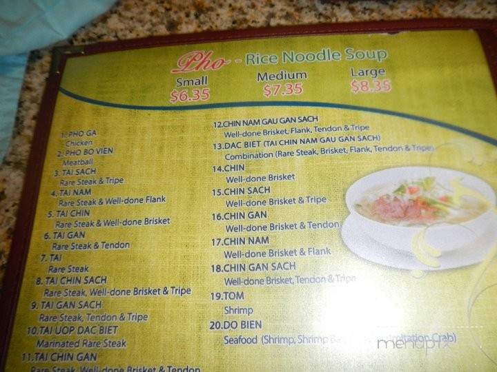 Pho Saigon - Westminster, CO menu_pic