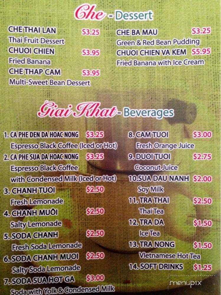 Pho Saigon - Westminster, CO menu_pic