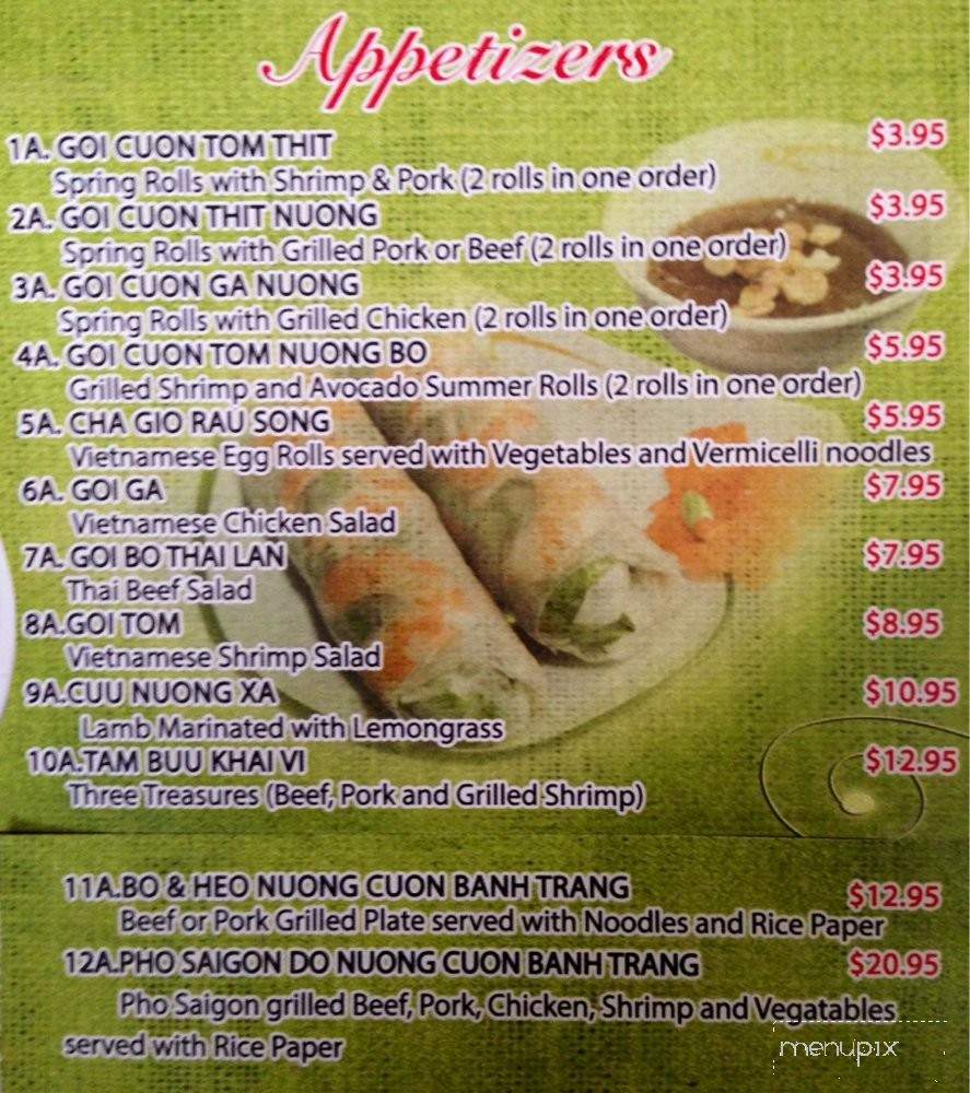 Pho Saigon - Westminster, CO menu_pic