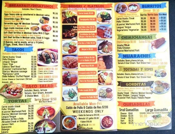 Taqueria Ranchito - Westmont, IL menu_pic