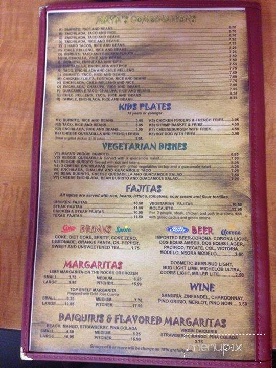 Los Mayas Mexican Restaurants - Wetumpka, AL menu_pic