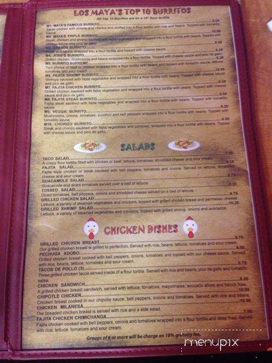 Los Mayas Mexican Restaurants - Wetumpka, AL menu_pic