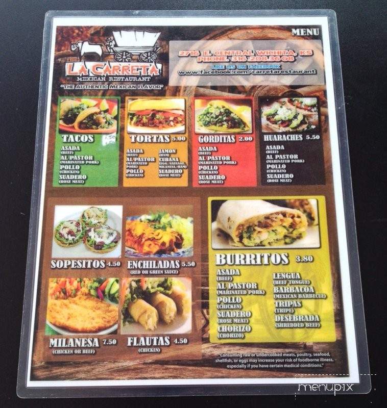 La Carreta - Wichita, KS menu_pic