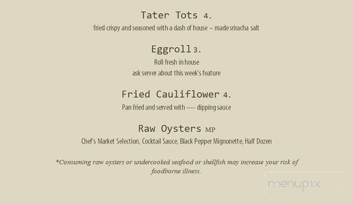 Sinner & Saint Speakeasy - Williamsport, PA menu_pic