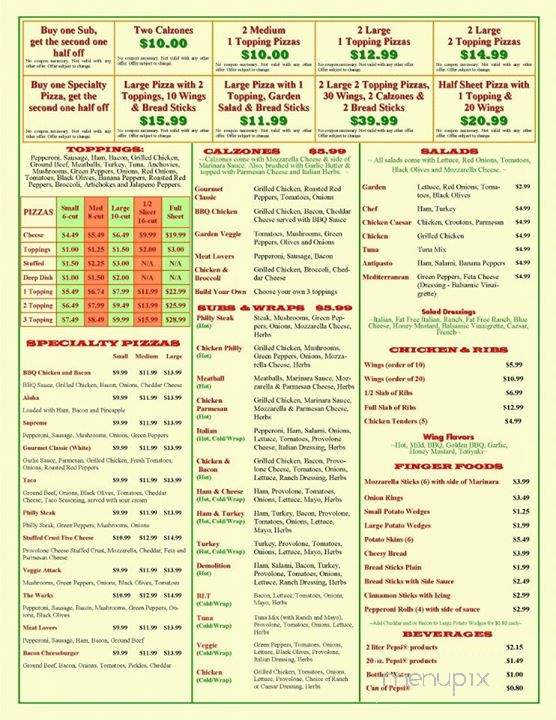 Tony's Pizza & More - Willoughby Hills, OH menu_pic