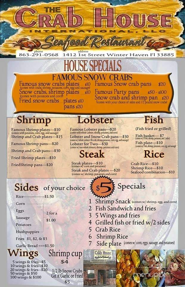 Crab House International - Winter Haven, FL menu_pic