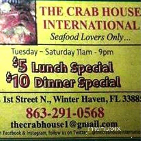 Crab House International - Winter Haven, FL menu_pic