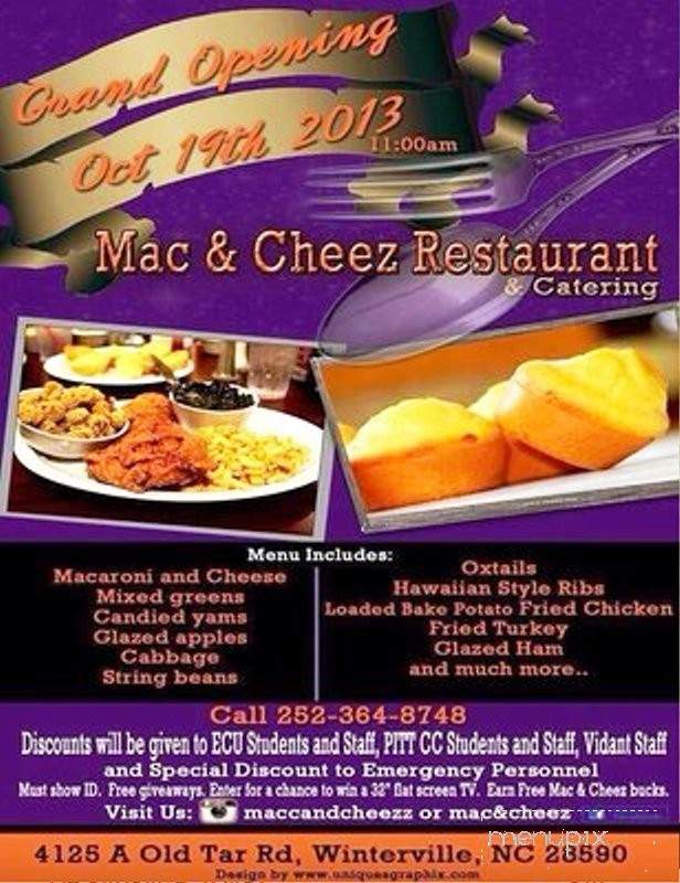 Mac & Cheez - Winterville, NC menu_pic