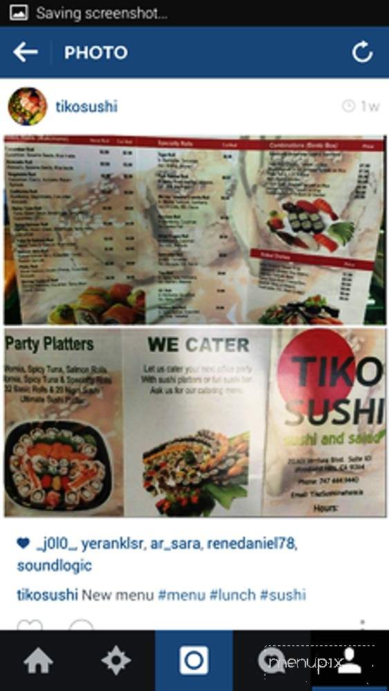 Tiko Sushi - Woodland Hills, CA menu_pic