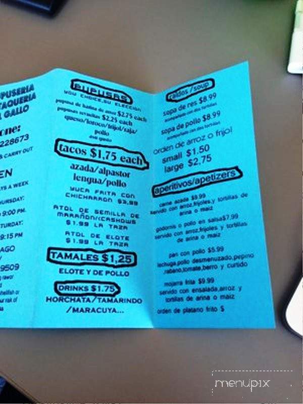 Pupuseria Y Taqueria El Gallo - Wyoming, MI menu_pic