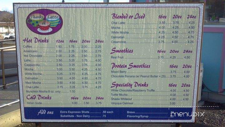 Thanks a Latte - Yreka, CA menu_pic