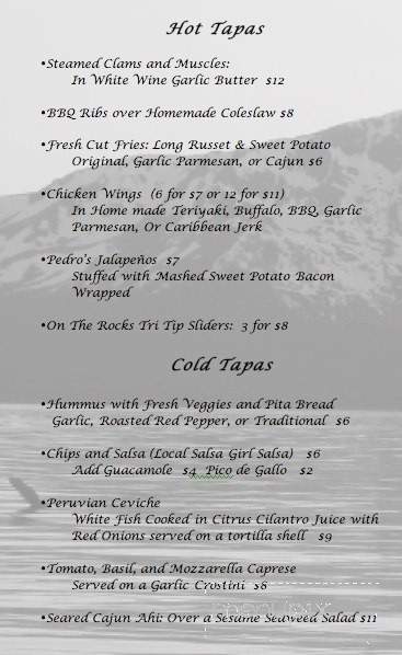 On the Rocks - Zephyr Cove-Round Hill Village, NV menu_pic