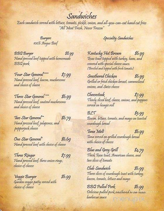 Getty's Grill - Greensburg, PA menu_pic
