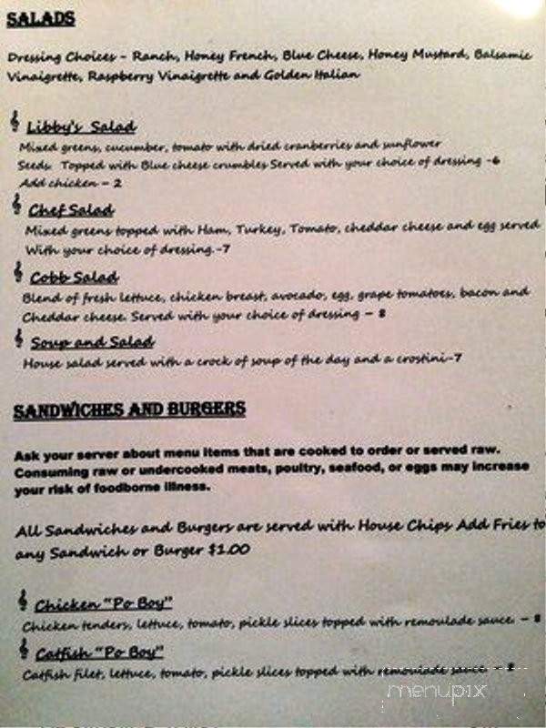 Libby's Jazz Club - Jackson, MI menu_pic