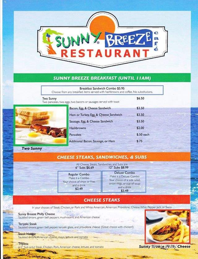 Sunny Breeze Cafe & Restaurant - Sanford, FL menu_pic