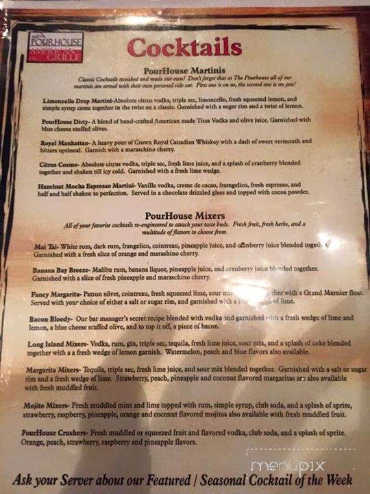 Pourhouse American Grille - Fleetwood, PA menu_pic