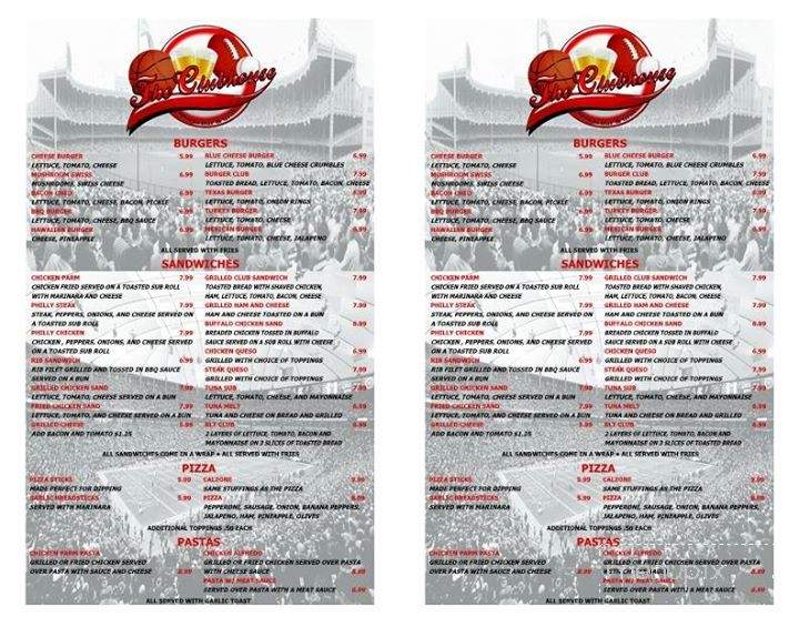 Clubhouse Sports Bar and Grill - Nashville, TN menu_pic