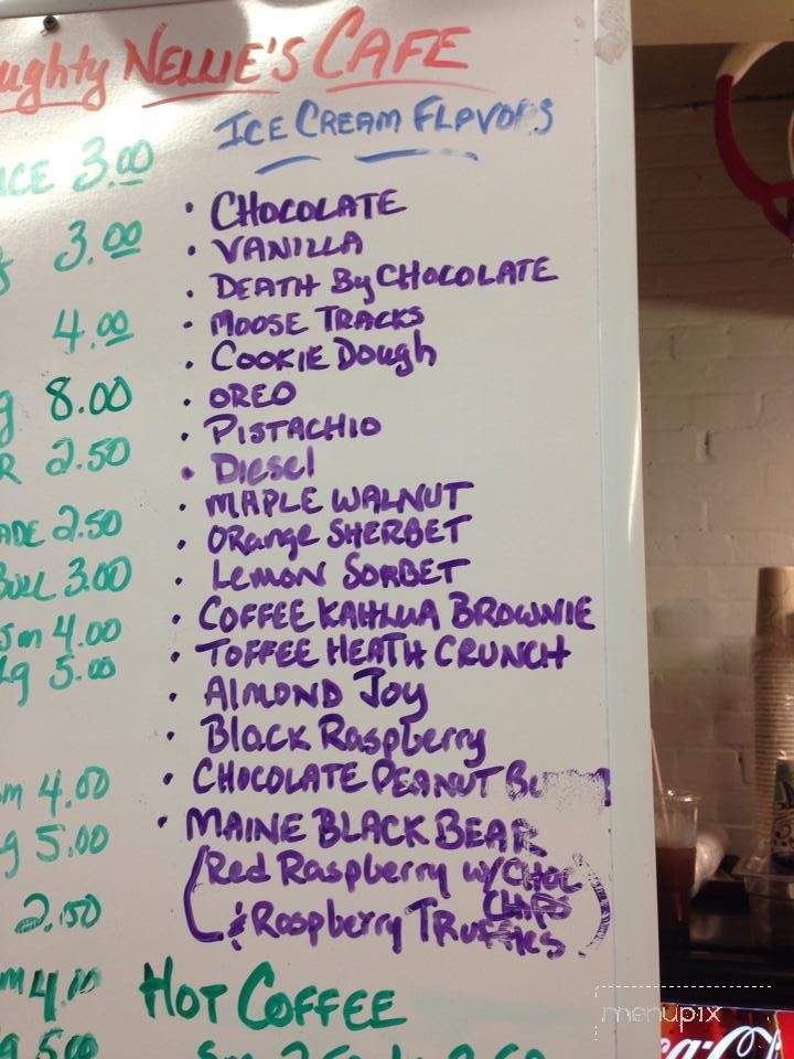 Naughty Nellie's Cafe - Andover, NH menu_pic