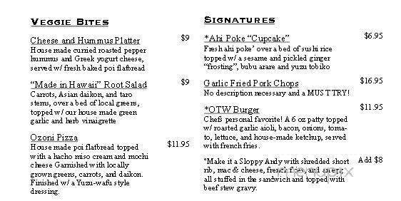 Off the Wall Craft Dessert & Kitchen - Honolulu, HI menu_pic