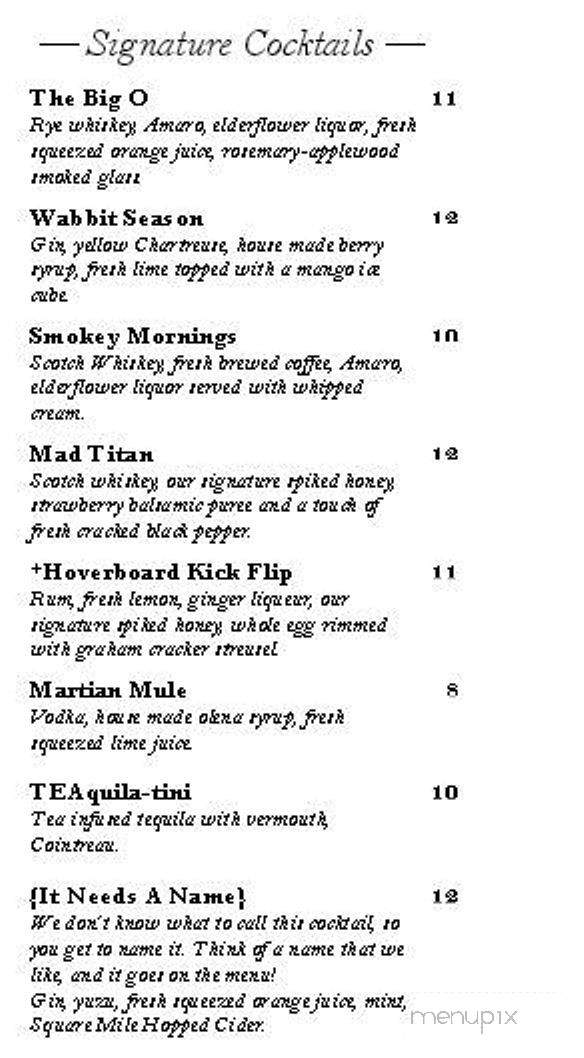 Off the Wall Craft Dessert & Kitchen - Honolulu, HI menu_pic