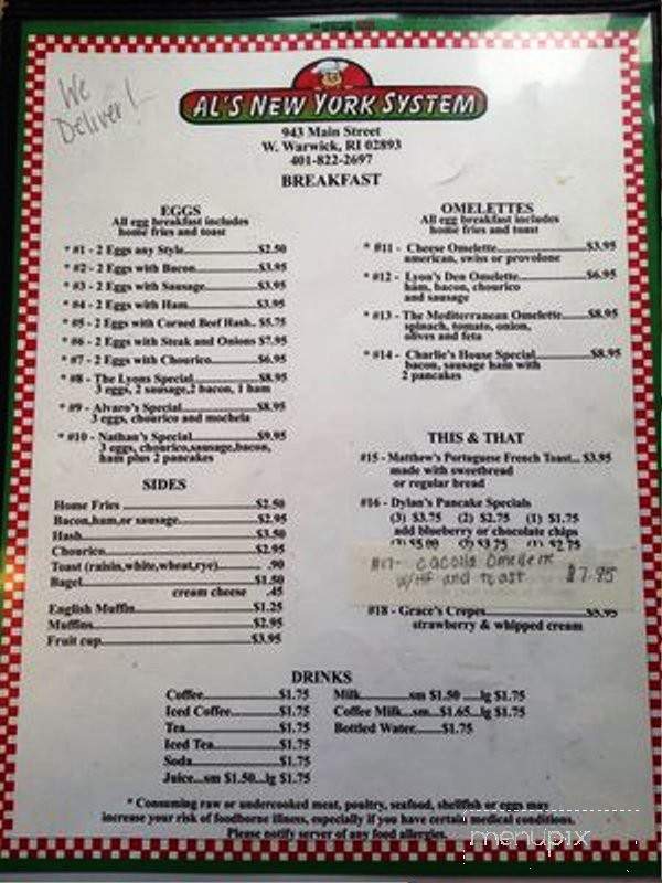 Al's New York System - West Warwick, RI menu_pic
