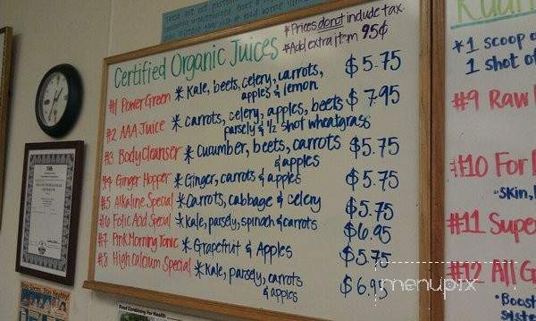 Greenline Organic Health - Kirkland, WA menu_pic