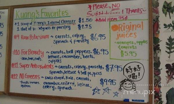 Greenline Organic Health - Kirkland, WA menu_pic