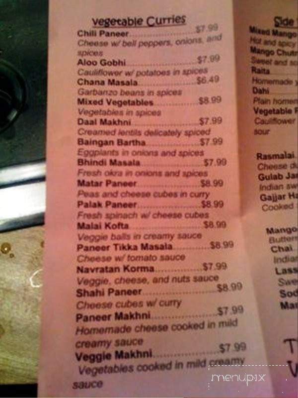 Great Indian Cuisine - Sacramento, CA menu_pic