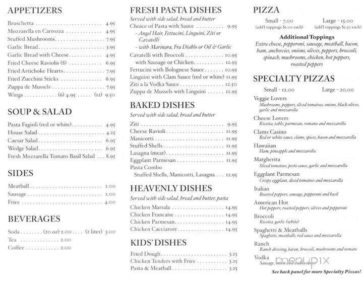 Pasta Heaven - Watertown, CT menu_pic