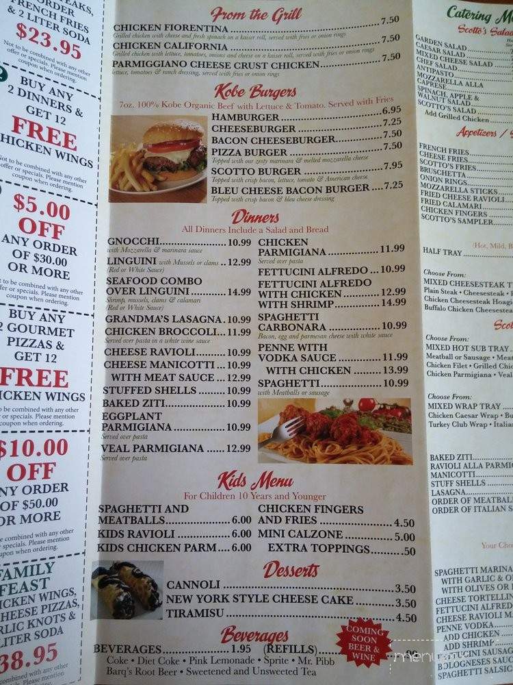 Scotto Italian Grill - Summerville, SC menu_pic