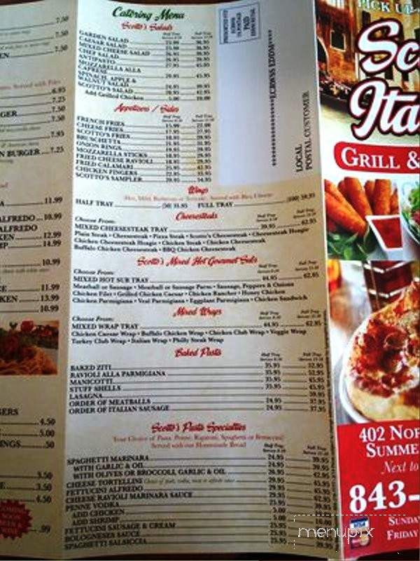 Scotto Italian Grill - Summerville, SC menu_pic